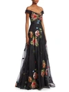 MARCHESA NOTTE Embroidered Organza Gown