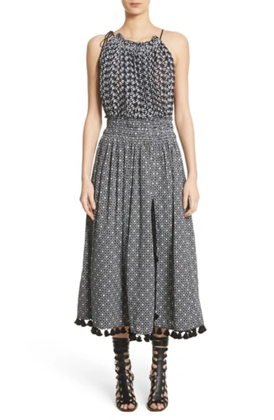 Altuzarra Vivienne Broderie-anglaise Gathered Dress In Black/white