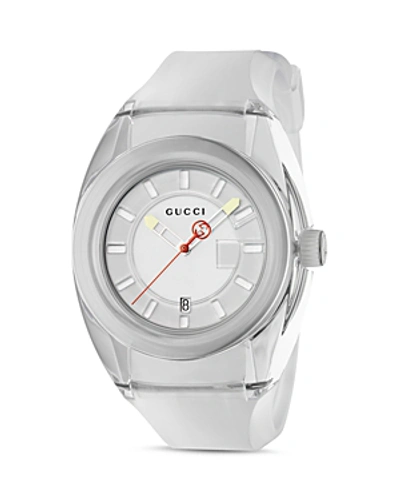 Gucci Sync Transparent Rubber Strap Watch, 46mm In White | ModeSens