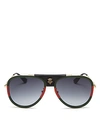 GUCCI Women's Leather Tiger Logo Aviator Sunglasses, 57mm,GG0062S71657
