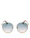 Gucci 58mm Gradient Round Sunglasses In Endura Gold/blue Gradient