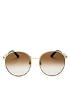 Gucci Women's Round Sunglasses, 58mm In Endura Gold/brown Gradient