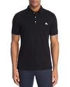 Burberry Kenforth Mercerized Pique Polo Shirt In Black