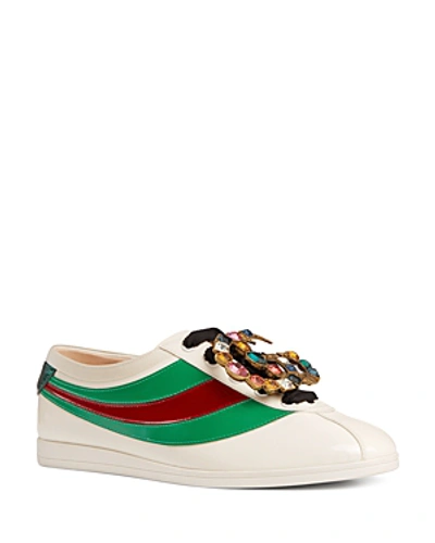 Gucci Women's Falacer Leather Low Top Lace Up Bowler Sneakers In Gold
