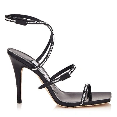 Jimmy Choo C/o Off-white Jane 100 Rubber And Leather Heeled Sandals In Black/white