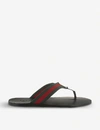Gucci Mens Black Web-print Flip-flops In Black