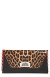 Christian Louboutin Vero Dodat Leopard-print Patent-leather Clutch In Multi