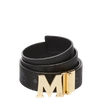 Mcm Claus M Reversible Belt In Black Logo Visetos In Black | Black