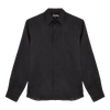 Vilebrequin Caroubie Regular Fit Linen Sport Shirt In Black