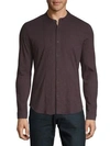 JOHN VARVATOS Mockneck Button-Down Shirt,0400097921987