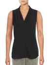 CALVIN KLEIN PLEATED V-NECK SHELL,0400093315557