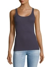 Vince Ribbed Scoop-neck Tank Top In Plum
