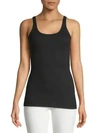 Vince Cotton-blend Tank Top In Black