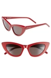 Saint Laurent New Wave 213 Lily Cat-eye Sunglasses In Red