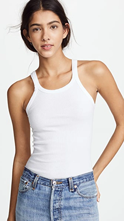 Re/done White Originals Ribbed Tank Top