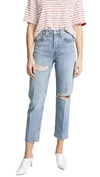 Re/done Stove Pipe Jeans In Trucker Wash