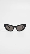 Saint Laurent 52mm Black New Wave 213 Lily Sunglasses In Black/solid Grey