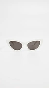 Saint Laurent Sl 213 Lily Sunglasses In Ivory/solid Grey