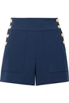 ALICE AND OLIVIA DONALD BUTTON-EMBELLISHED JERSEY SHORTS