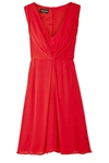 GIORGIO ARMANI GATHERED SILK-CHIFFON DRESS