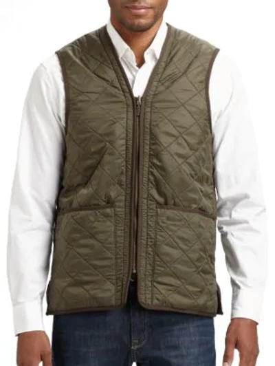 Barbour Polarquilt Waistcoat Zipliner In Olive