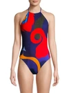 MISSONI Multicolored One-Piece Halter Swimsuit
