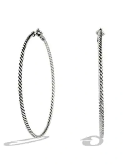 David Yurman Women's Sculpted Cable Hoop Earrings In Silver