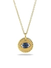 DAVID YURMAN WOMEN'S CABLE COLLECTIBLES EVIL EYE CHARM NECKLACE IN 18K YELLOW GOLD WITH DIAMONDS,468996912934