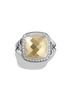 David Yurman Albion Ring With Gold Dome And Diamonds With 18k Gold