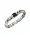John Hardy Classic Chain Sterling Silver Lava Large Bracelet With Black Sapphire In Silver Black
