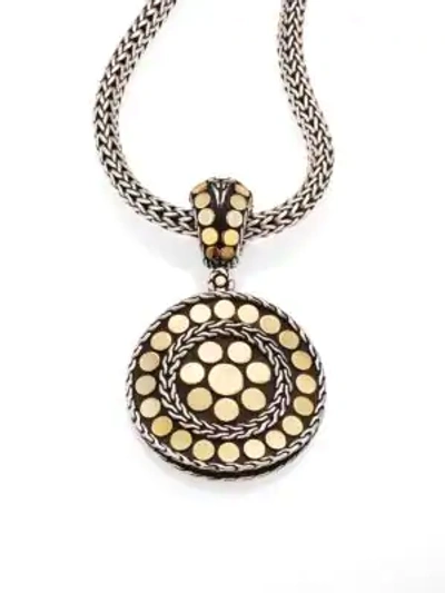 John Hardy Women's Dot 18k Yellow Gold & Steling Silver Small Round Pendant In Gold And Silver