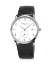 FREDERIQUE CONSTANT Stainless Steel & Leather Strap Watch