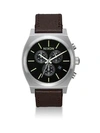 NIXON Time Teller Chronograph Leather Strap Watch