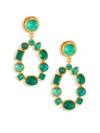 GURHAN Amulet Hue Emerald & 24K Yellow Gold Drop Earrings
