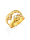 GURHAN WOMEN'S POINTELLE DIAMOND & 22-24K YELLOW GOLD DUAL RING,400093799471
