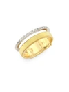 MARCO BICEGO WOMEN'S MASAI DIAMOND, 18K YELLOW & WHITE GOLD TWO-ROW RING,0400089497623