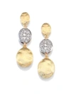 MARCO BICEGO WOMEN'S SIVIGLIA DIAMOND & 18K YELLOW GOLD TRIPLE-DROP EARRINGS,416288736362