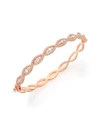 ROBERTO COIN BAROCCO DIAMOND & 18K ROSE GOLD BRAIDED BANGLE BRACELET,0400087121020