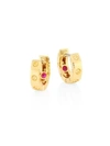 ROBERTO COIN WOMEN'S POIS MOI 18K YELLOW GOLD HUGGIE HOOP EARRINGS/0.28",400090003960