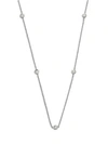 ROBERTO COIN WOMEN'S DIAMOND BY THE INCH 18K WHITE GOLD & DIAMOND 5-STATION NECKLACE/18",0455189272845