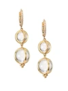 TEMPLE ST CLAIR Double Amulet, Rock Crystal, Diamond & 18K Yellow Gold Drop Earrings