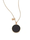 GINETTE NY EVER ONYX & 18K ROSE GOLD ROUND PENDANT NECKLACE,400091959472