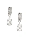 JUDE FRANCES Classic White Topaz, Diamond & 18K White Gold Wrapped Pear Earring Charms