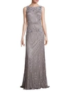 THEIA SLEEVELESS SEQUIN BEADED GOWN,0400094832684