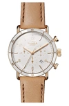SHINOLA THE CANFIELD CHRONO LEATHER STRAP WATCH, 40MM,S0120089885