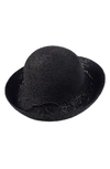 Helen Kaminski Classic Upturn Crocheted Raffia Hat - Black In Charcoal
