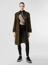 Burberry The Westminster Long Cotton-gabardine Trench Coat In Dark Military Khaki