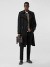 Burberry Kensington Heritage Long Trench Coat In Black