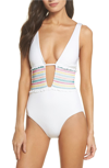 ISABELLA ROSE CRYSTAL COVE SMOCKED ONE-PIECE SWIMSUIT,4911284