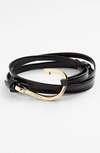 MIANSAI GOLD HOOK LEATHER BRACELET,100-0004